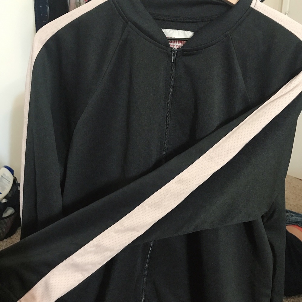 Pink Stripe Athleisure Sweater